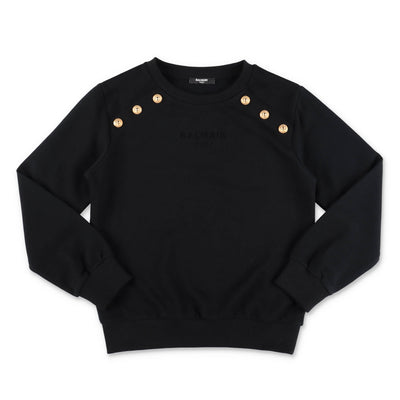 Black cotton girl BALMAIN sweatshirt