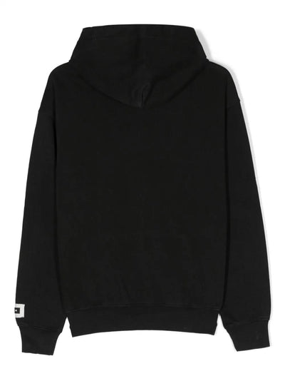 Black cotton boy MSGM hoodie