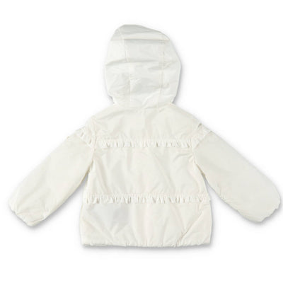 White nylon baby girl MONCLER jacket with hood