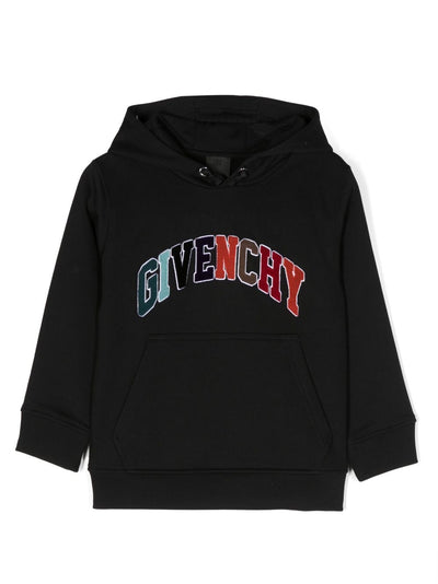 Black cotton blend boy GIVENCHY hoodie