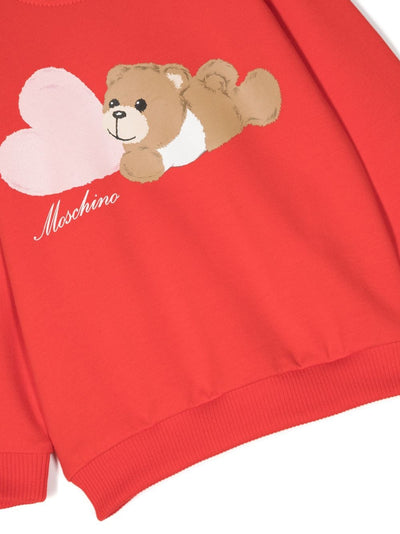 Teddy Bear red cotton baby girl MOSCHINO sweatshirt