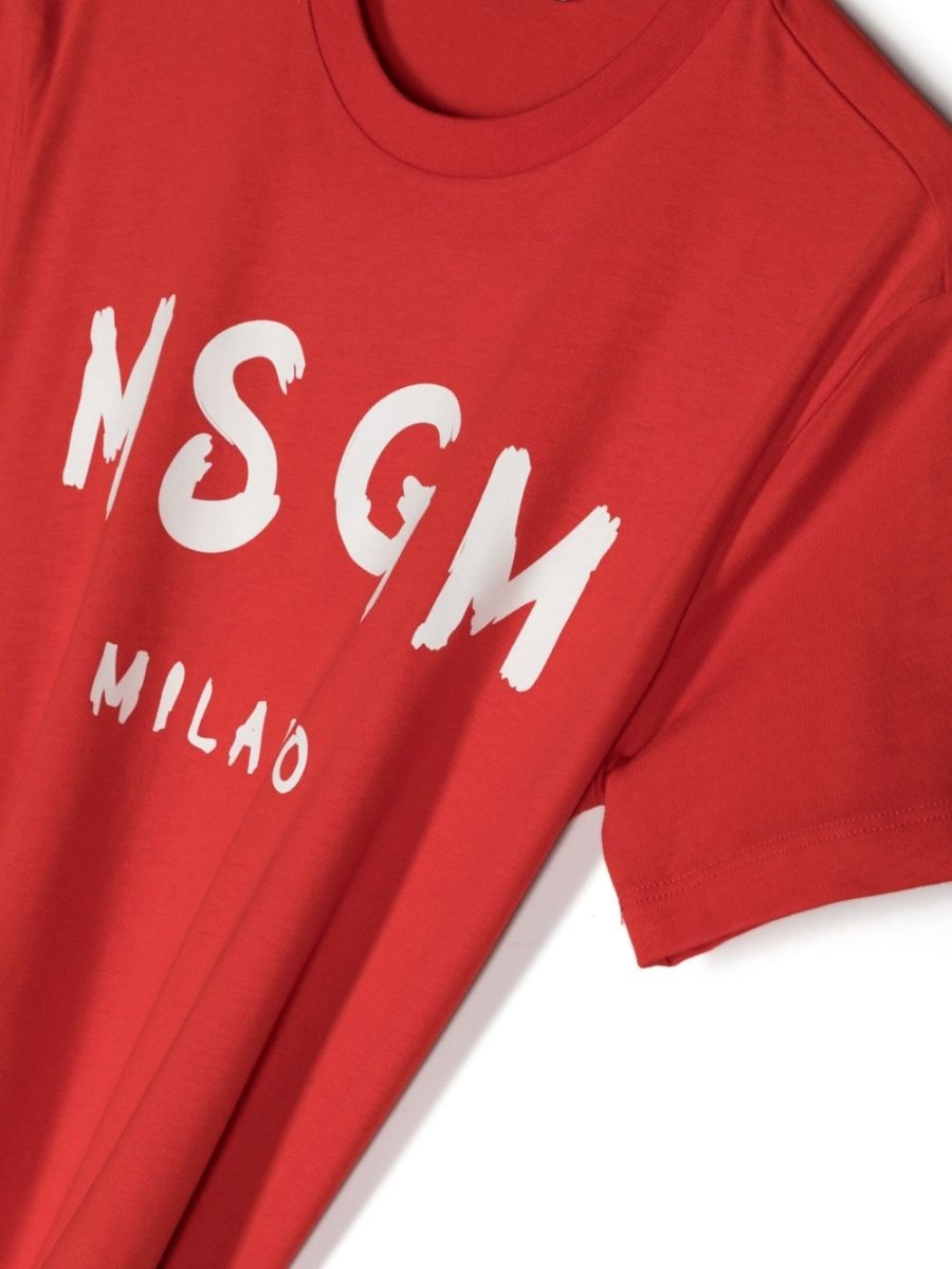 Red cotton jersey boy MSGM t-shirt | Carofiglio Junior