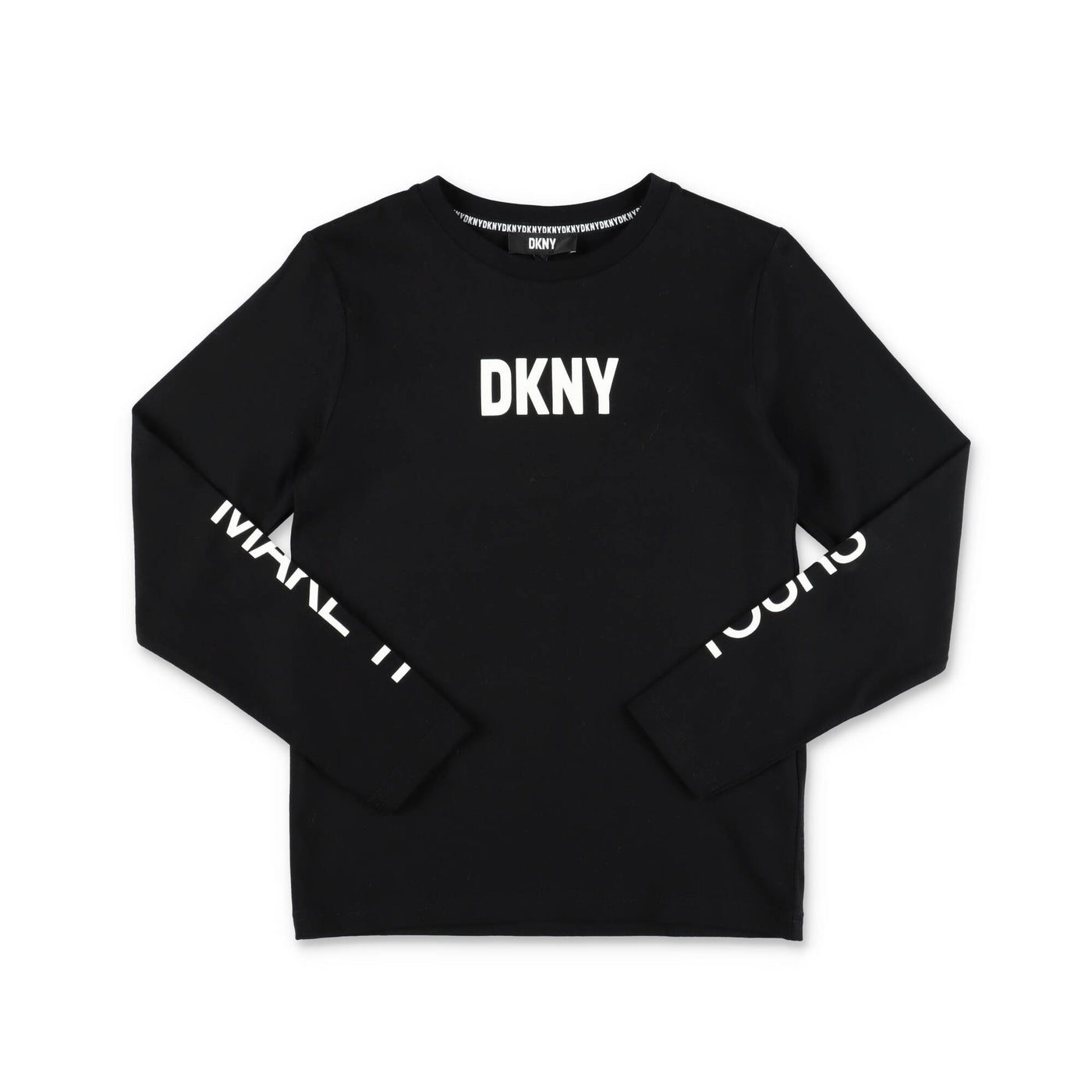 Black cotton jersey boy DKNY t-shirt