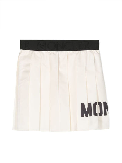 Cream techno girl MONCLER pleated skirt | Carofiglio Junior