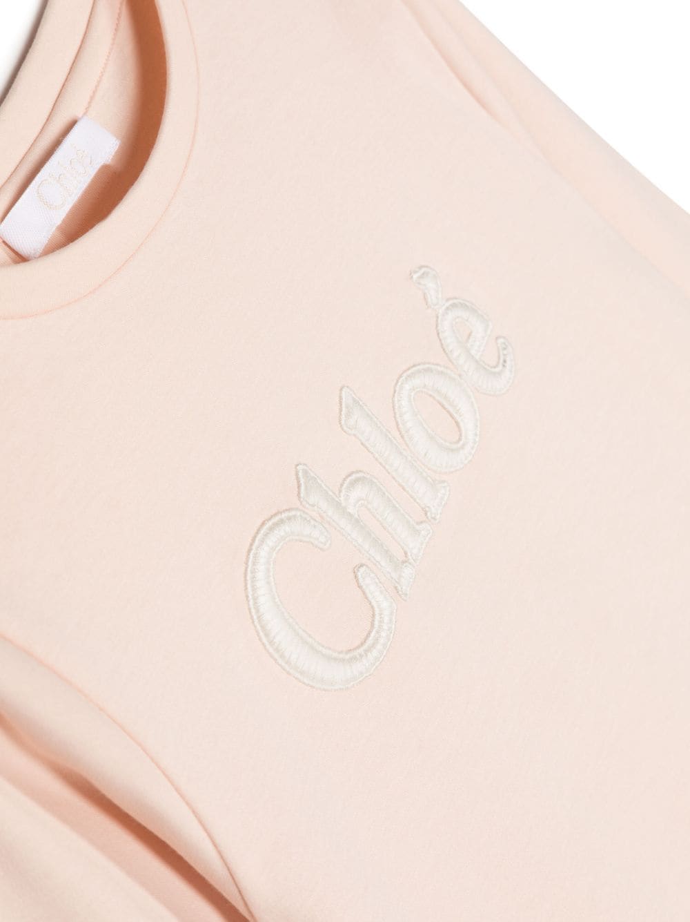 Powder pink cotton jersey girl CHLOE' t-shirt