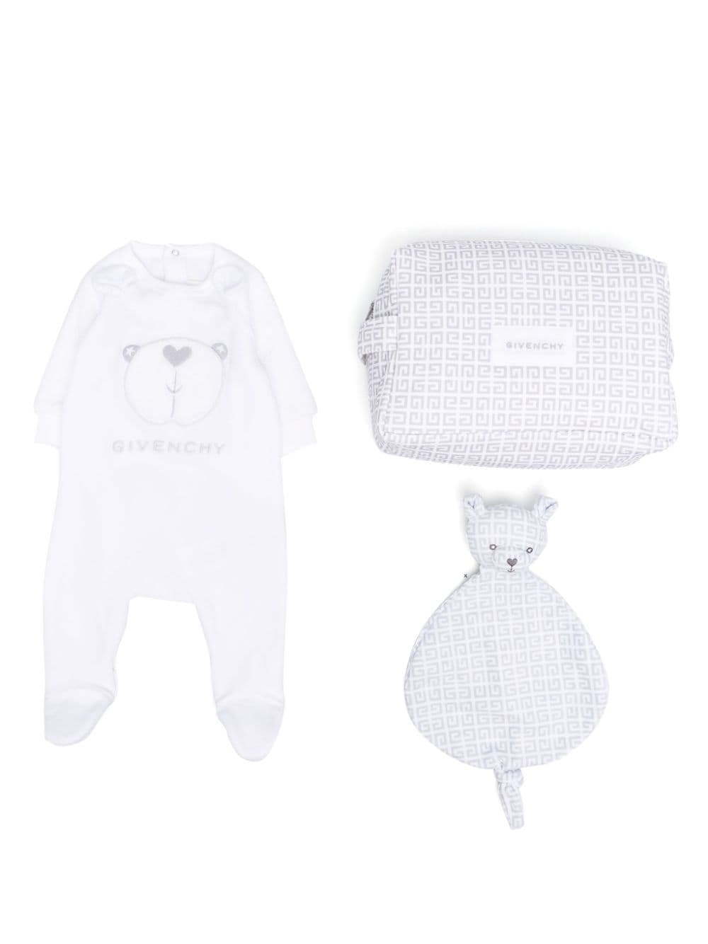 White onesie doudou and purse cotton baby GIVENCHY sweat set | Carofiglio Junior