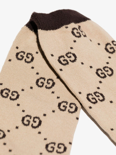 Beige cotton blend boy GUCCI knit socks