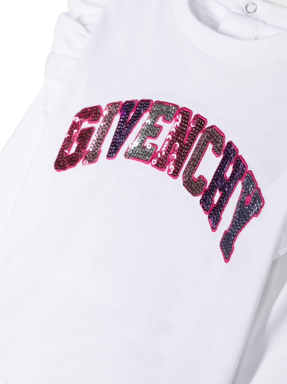 White cotton jersey baby girl GIVENCHY t-shirt