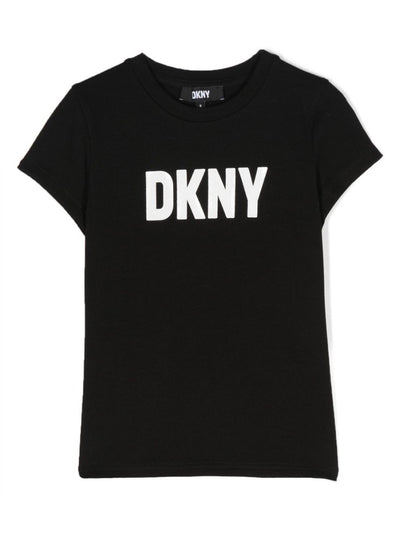 Maglietta DKNY da ragazzo in jersey di cotone nero