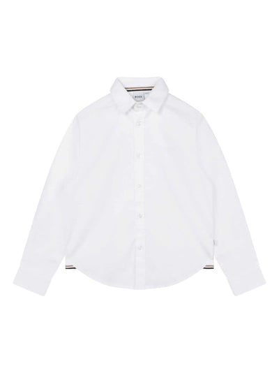 White cotton poplin boy HUGO BOSS shirt
