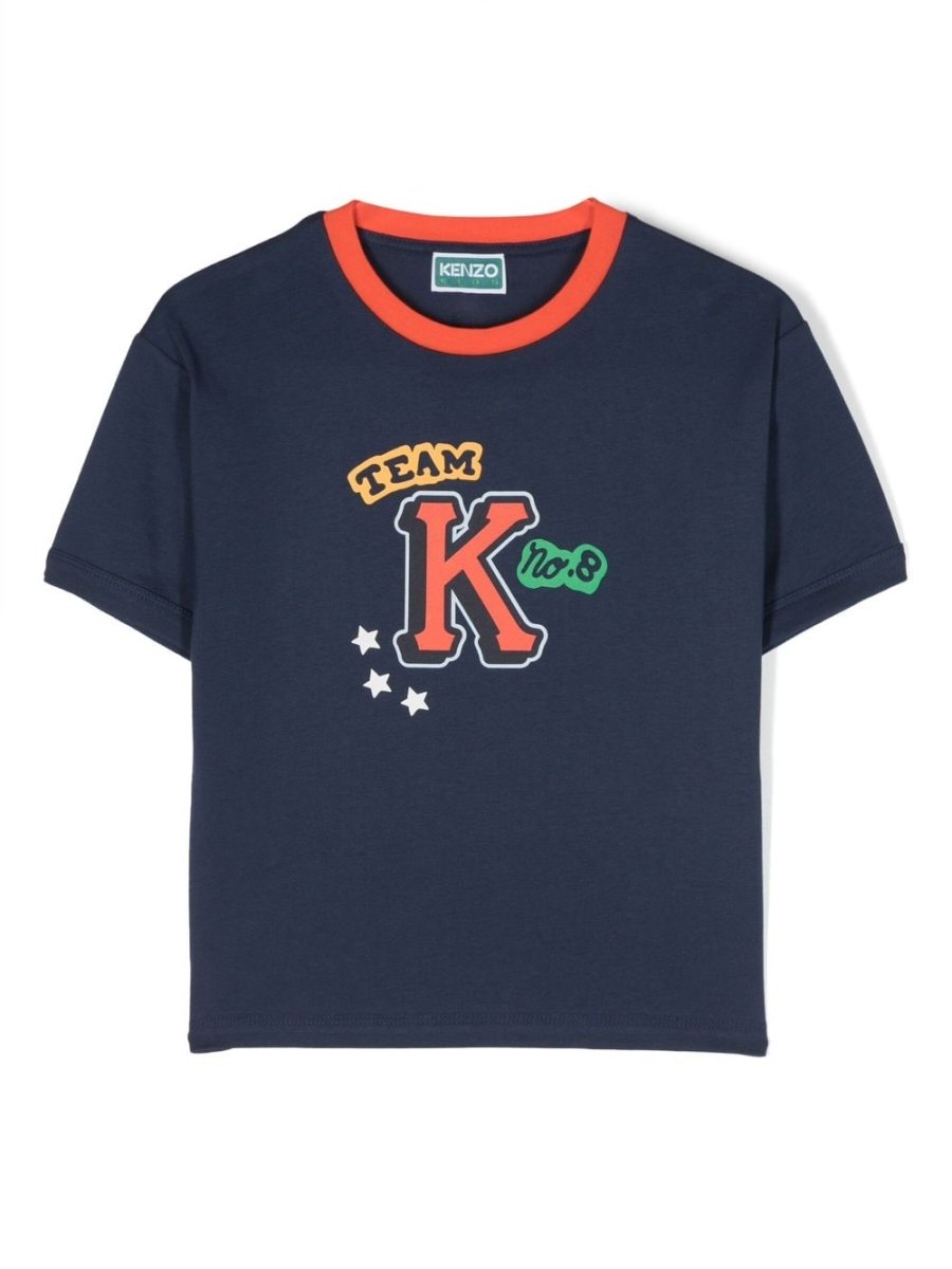 Blue cotton jersey boy KENZO t-shirt | Carofiglio Junior