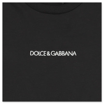 Black cotton jersey logo lettering DOLCE & GABBANA t-shirt