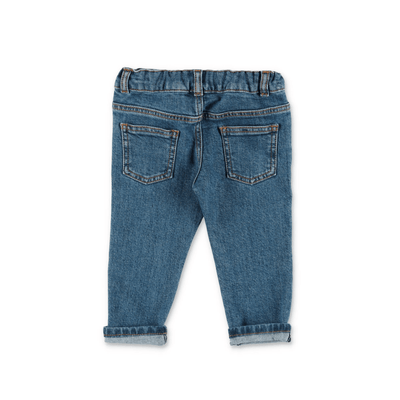 Blue stretch cotton denim baby boy BALMAIN jeans | Carofiglio Junior