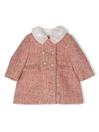 Pink pure virgin wool baby girl BONPOINT coat