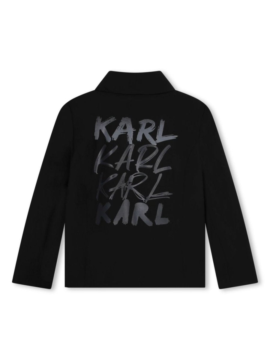 Black wool blend boy KARL LAGERFELD jacket | Carofiglio Junior