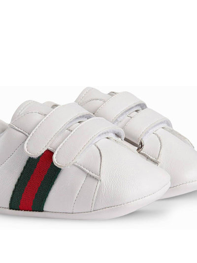 White nappa baby boy GUCCI prewalker shoes