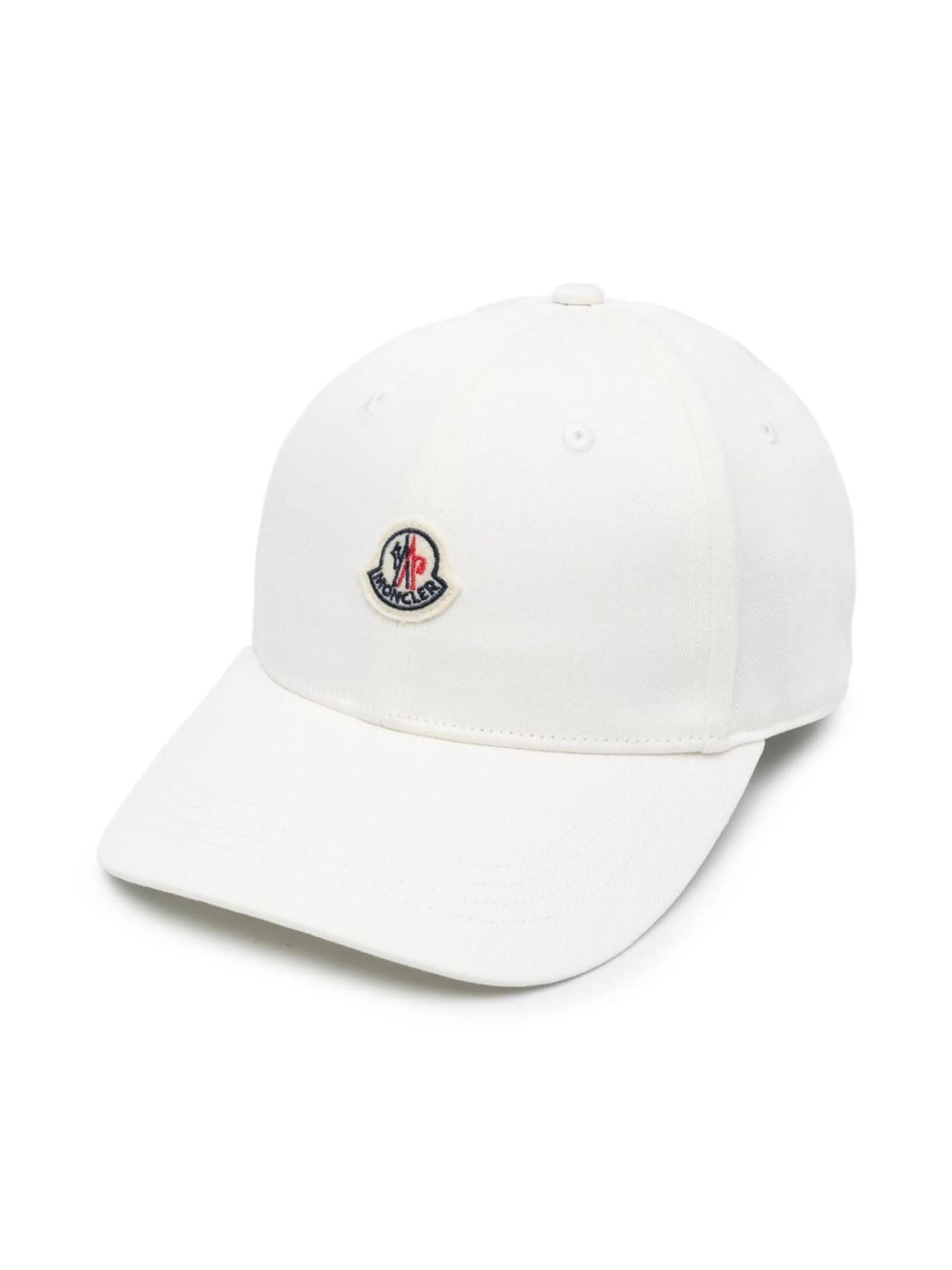 White cotton canvas boy MONCLER baseball cap