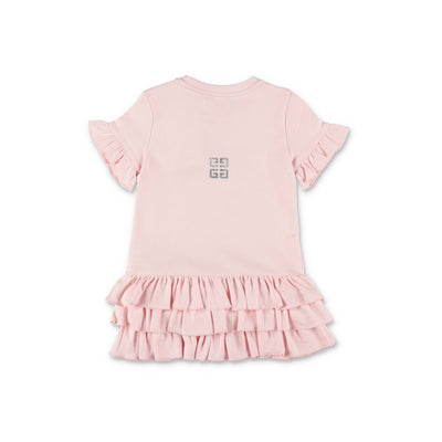 Pink cotton jersey baby girl GIVENCHY dress