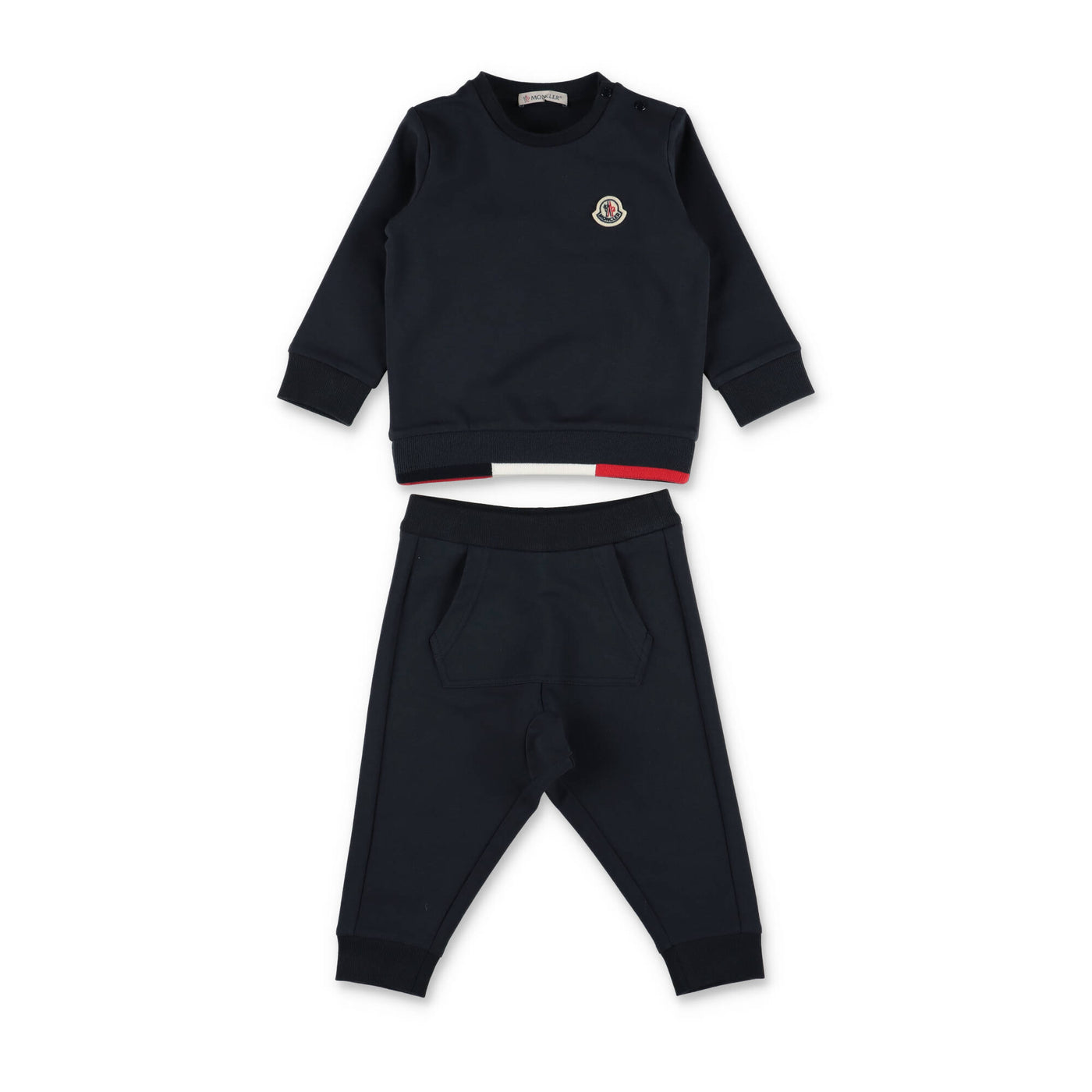 Navy blue cotton baby boy MONCLER outfit with sweatshirt and pants