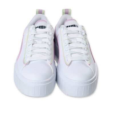 White with contrasting details leather girl PUMA sneakers