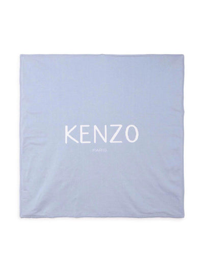 Light blue cotton baby boy KENZO knit blanket | Carofiglio Junior