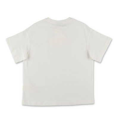 White cotton jersey boy FENDI t-shirt
