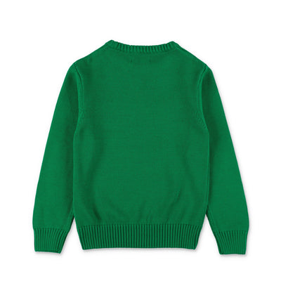 Green cotton boy MSGM knit jumper | Carofiglio Junior