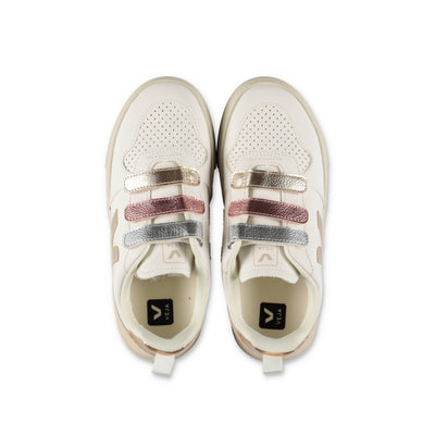 White leather girl VEJA sneakers with velcro