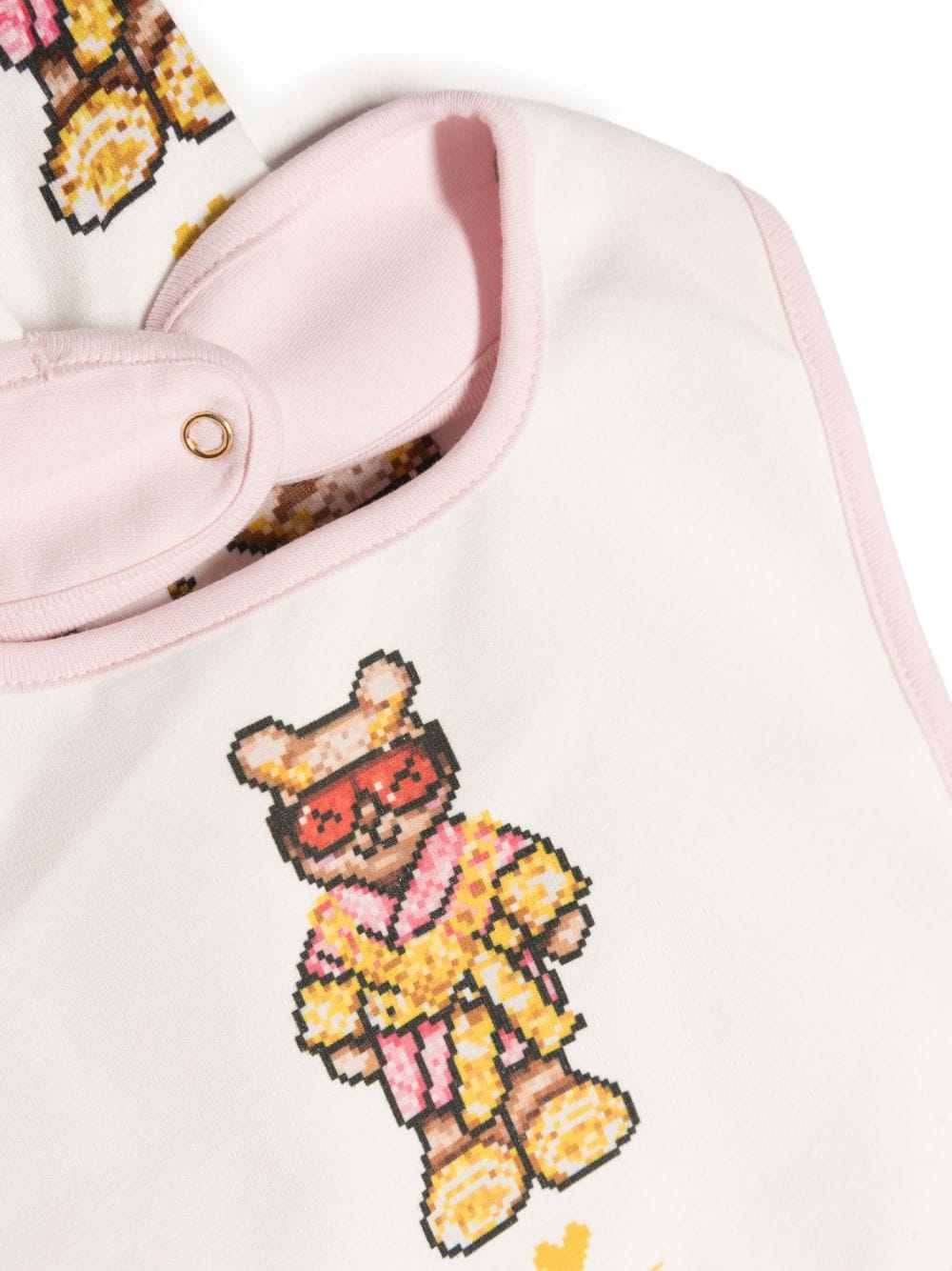 Printed cotton jersey baby girl VERSACE set with romper and bib | Carofiglio Junior