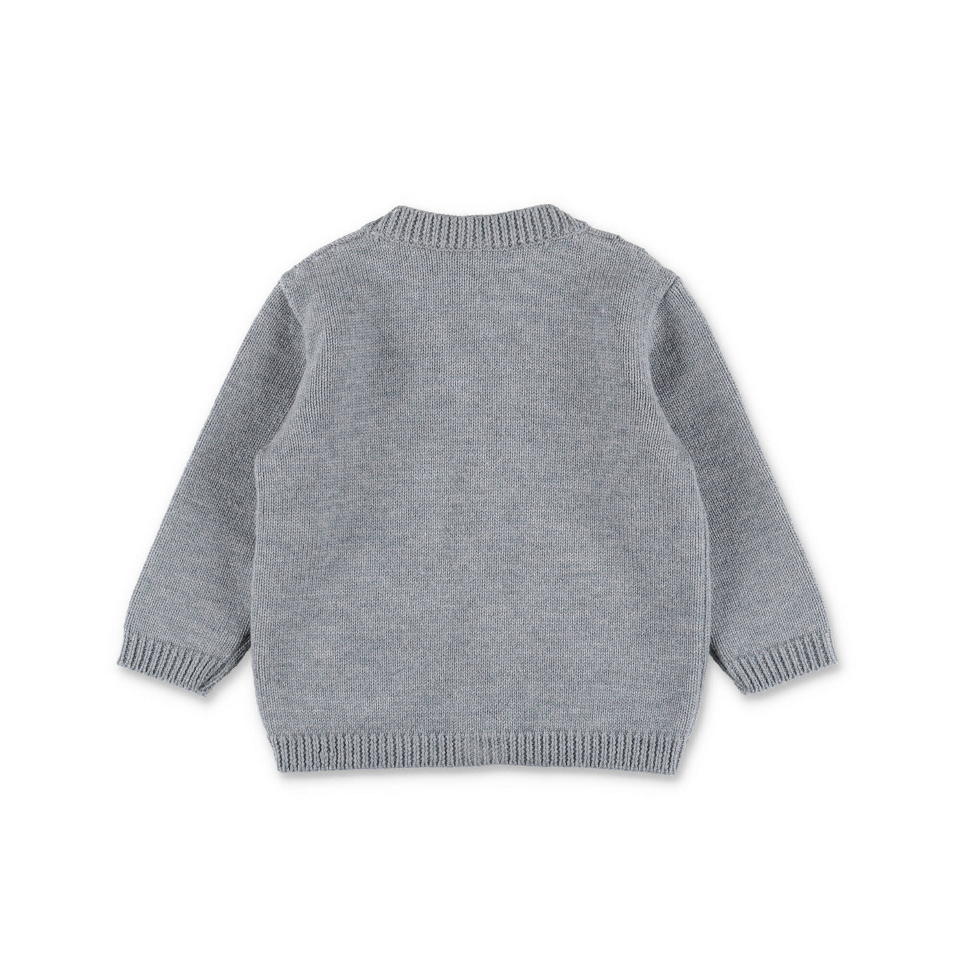 Grey virgin wool baby boy FENDI knit cardigan | Carofiglio Junior