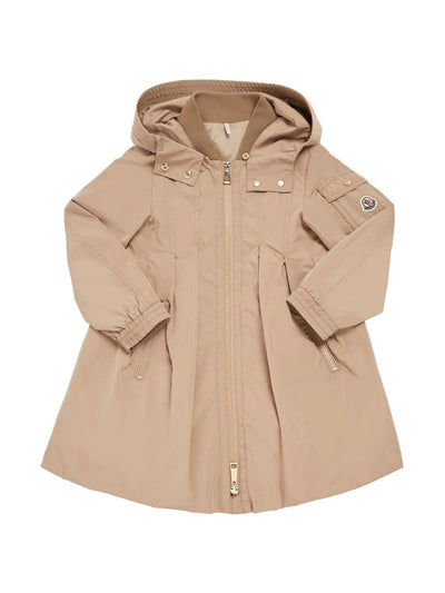 ARILD beige nylon girl MONCLER trench jacket with hood