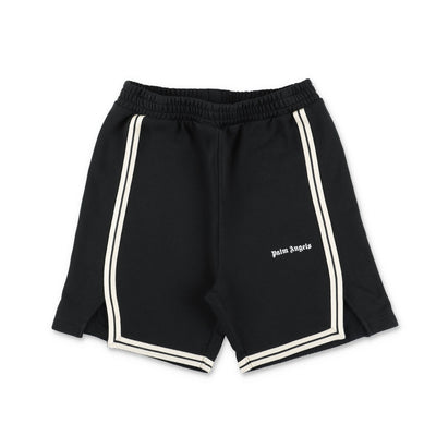Black cotton boy PALM ANGELS sweat shorts
