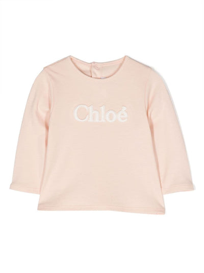 Pink cotton jersey baby girl CHLOE t-shirt