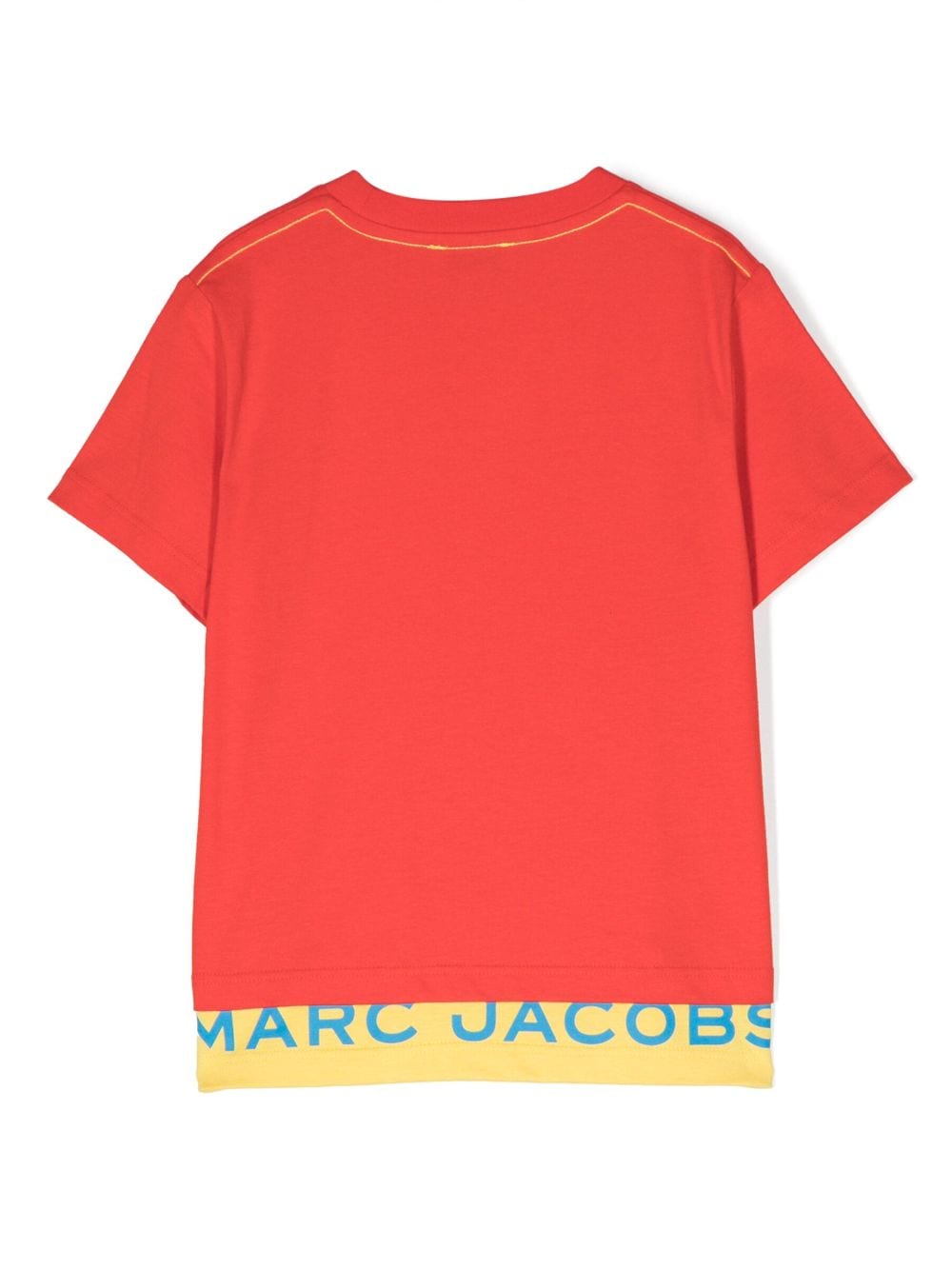 Red with contrasting panels cotton jersey boy MARC JACOBS t-shirt | Carofiglio Junior