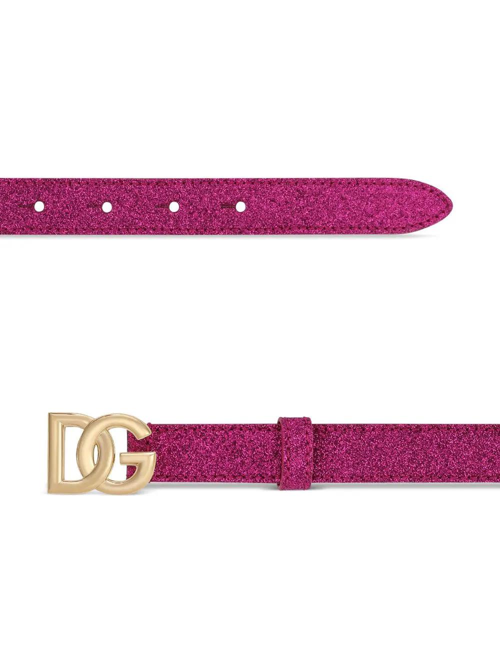 Fucsia glittered patent leather girl DOLCE & GABBANA belt | Carofiglio Junior