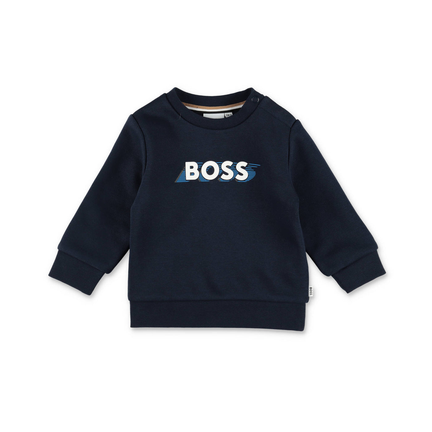 Navy blue cotton blend baby boy HUGO BOSS sweatshirt