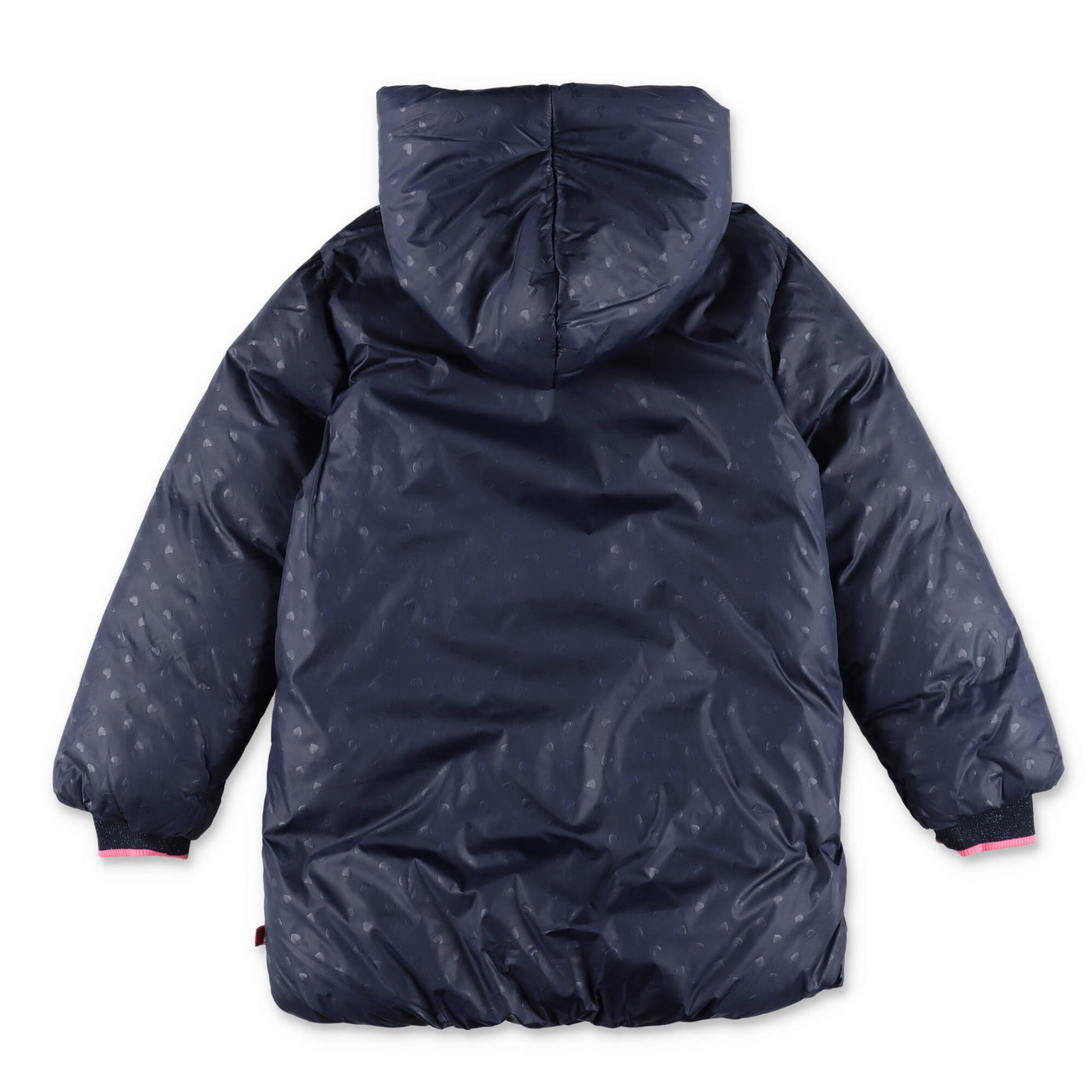 Printed blue nylon girl BILLIEBLUSH padded jacket with hood | Carofiglio Junior