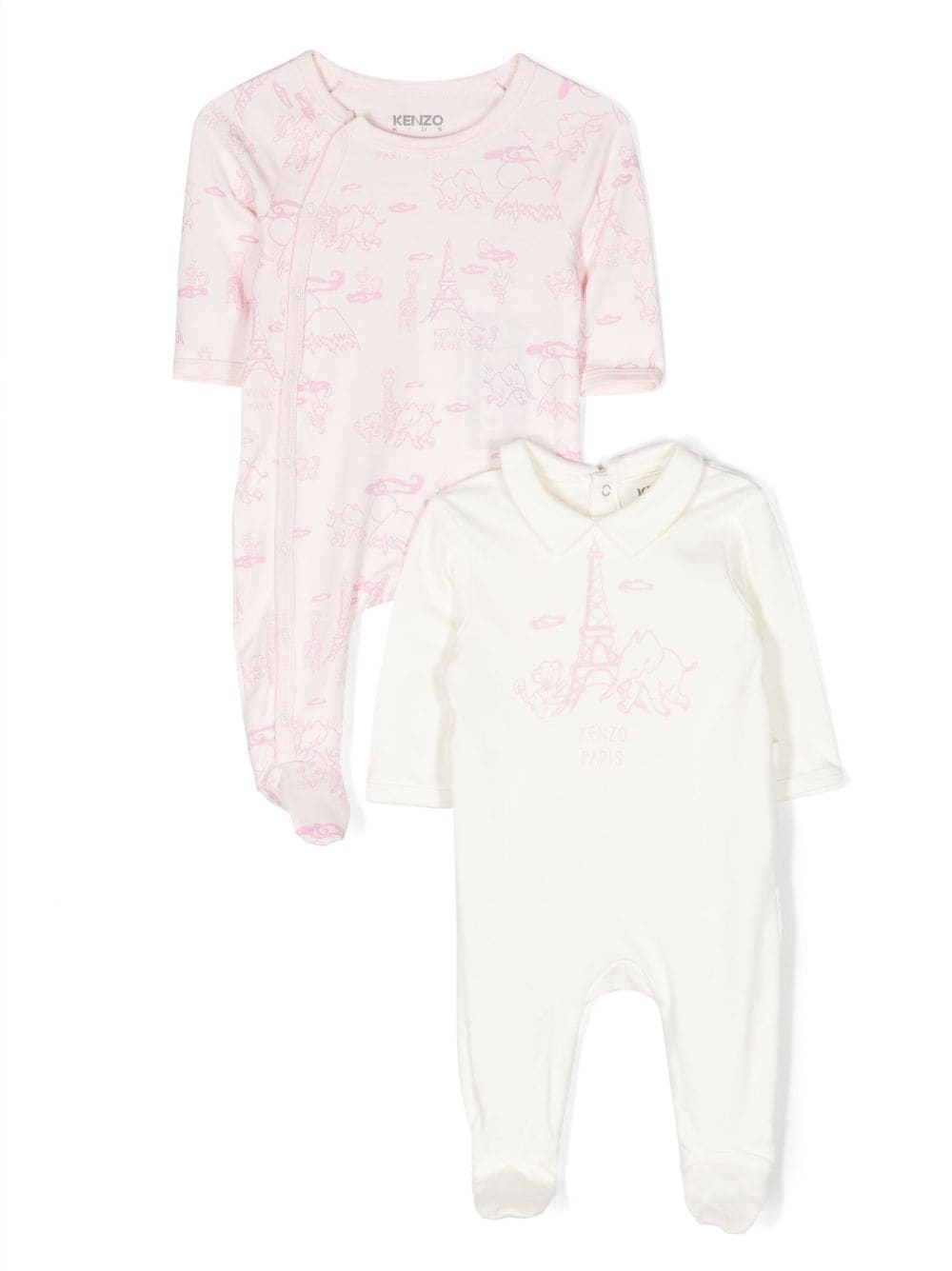 Cotton jersey baby boy KENZO two rompers set