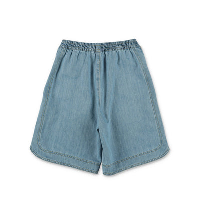 Light blue cotton denim boy PALM ANGELS shorts