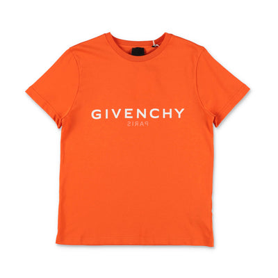 Orange cotton jersey boy GIVENCHY t-shirt | Carofiglio Junior
