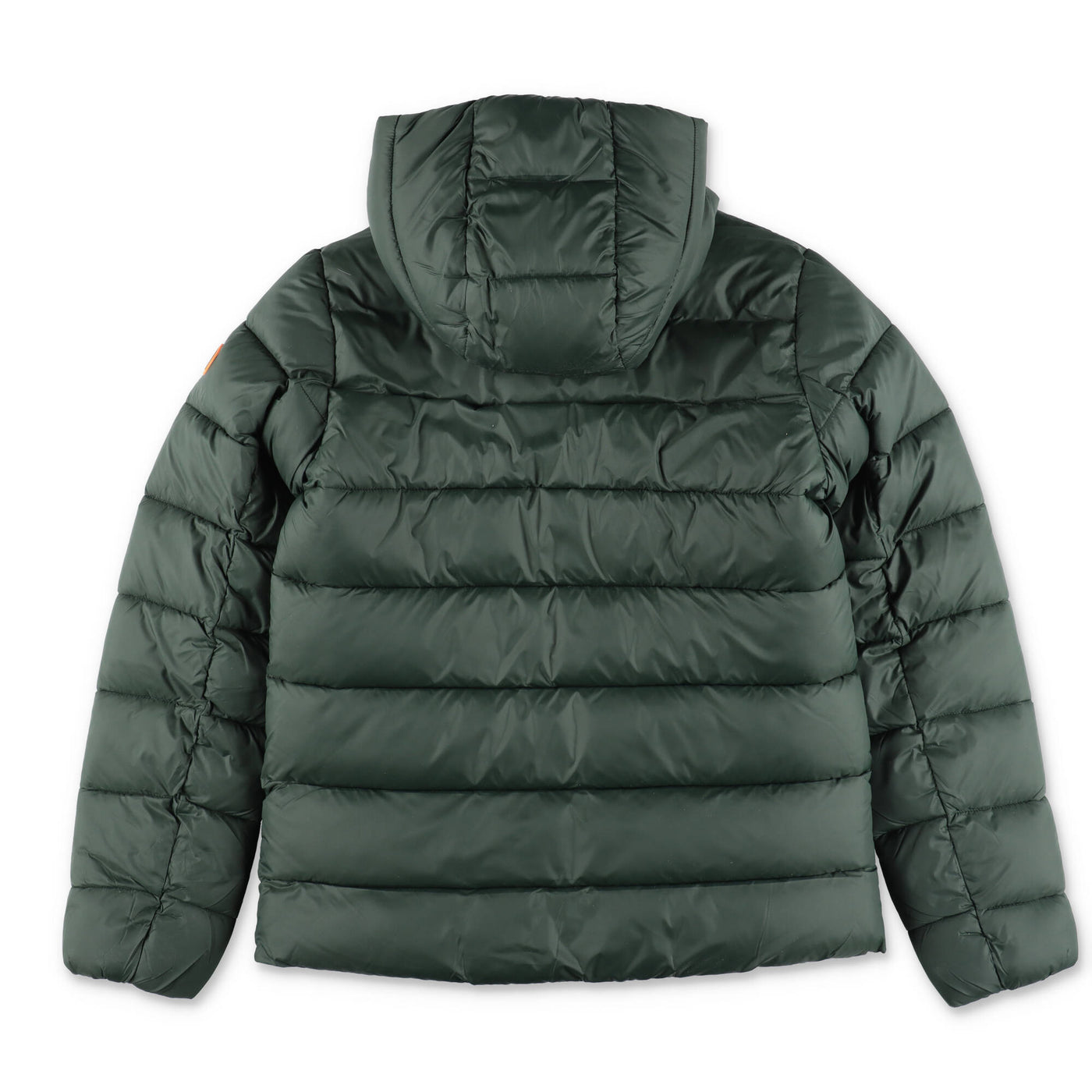 Green recycled nylon boy SAVE THE DUCK padded jacket with hood | Carofiglio Junior