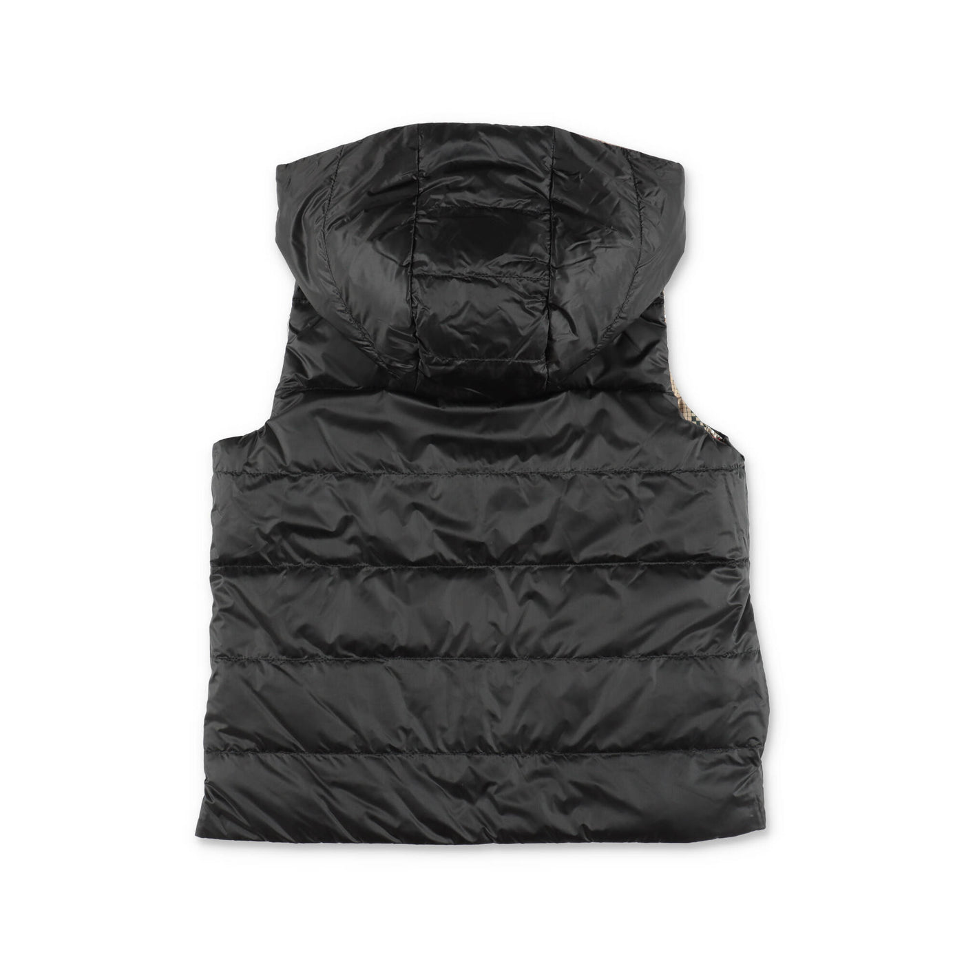 OAKLEE reversible nylon boy BURBERRY hooded vest | Carofiglio Junior