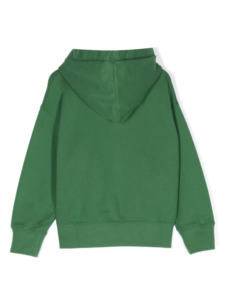 Green cotton boy PALM ANGELS hoodie | Carofiglio Junior