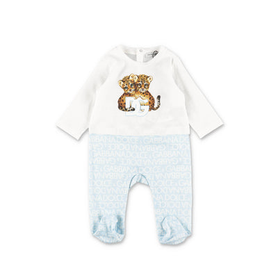 Cotton onesie bib and hat baby boy DOLCE & GABBANA set | Carofiglio Junior