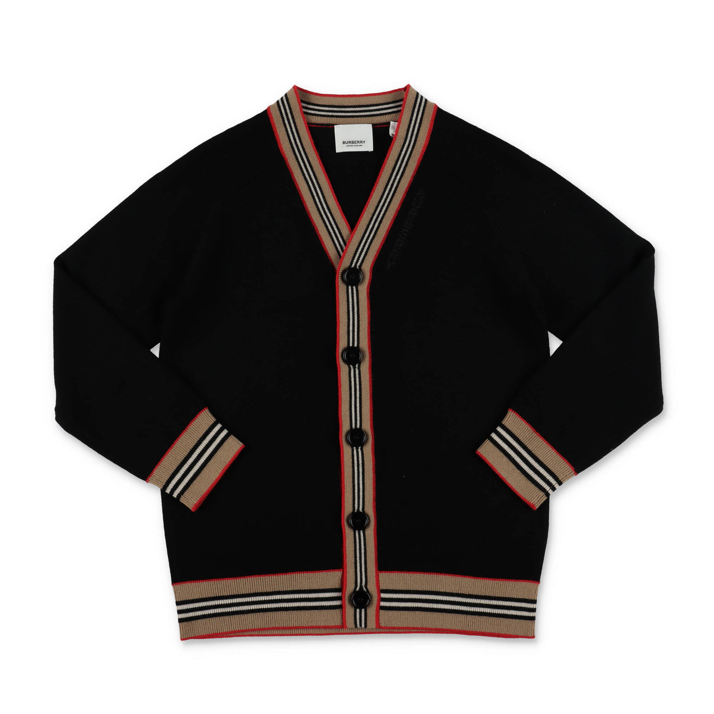 Graham black knit wool BURBERRY cardigan | Carofiglio Junior