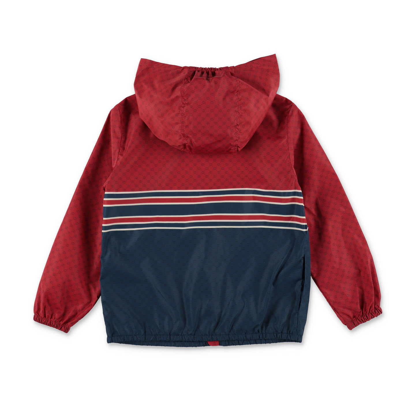 Red and blue nylon boy GUCCI windbreaker with hood