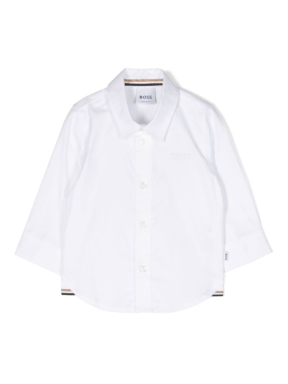 White cotton poplin baby boy HUGO BOSS shirt | Carofiglio Junior