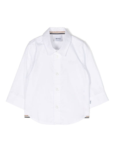 White cotton poplin baby boy HUGO BOSS shirt | Carofiglio Junior