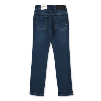 Dark blue stretch cotton denim boy HUGO BOSS jeans