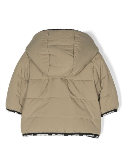 Reversible nylon baby boy KARL LAGERFELD padded jacket with hood | Carofiglio Junior